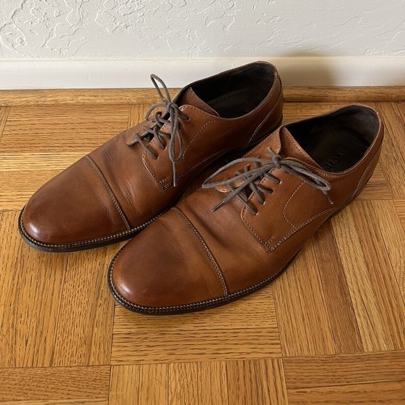 Cole Haan Mens Brown Benton Oxford Cap Toe Dress Shoes Size 8M Style C24120 - Picture 2 of 10